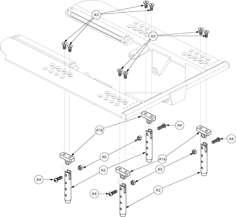 Tower Assembly - Quantum6000 Super Low, Angle Adjustable parts diagram