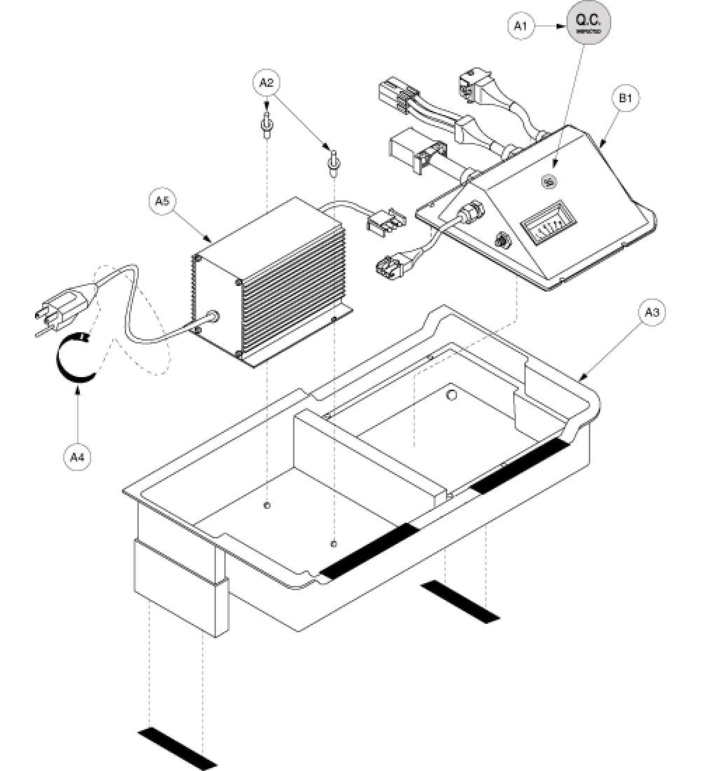 Electronics Assembly - Tray Gen1 parts diagram