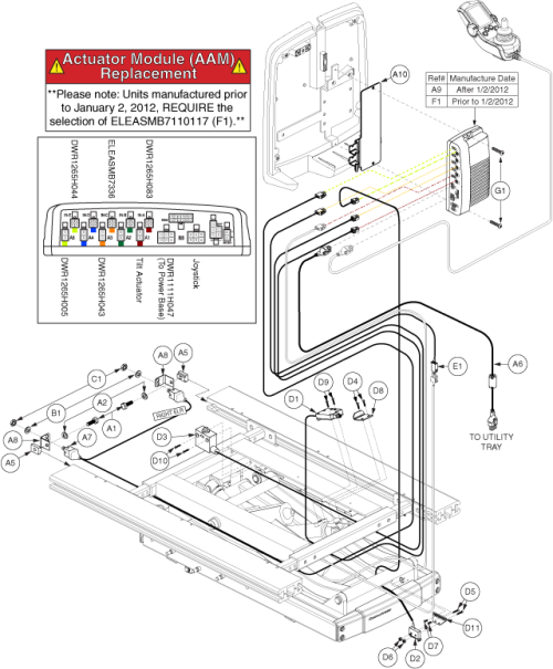 Eleasmb6104 - Lift, Tilt, Comb Legs, Through Joytick parts diagram