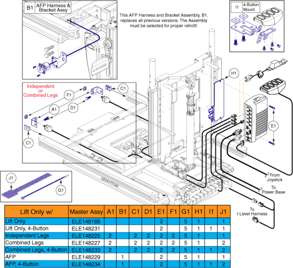 Reac W/ I-level Q-logic 2 Elect. - Lift Only Hardware parts diagram