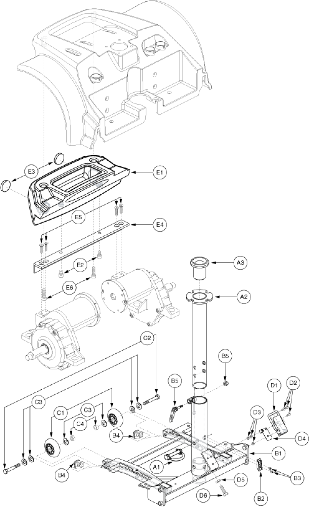 Frame Assembly - Rear, Gc Version 1 parts diagram