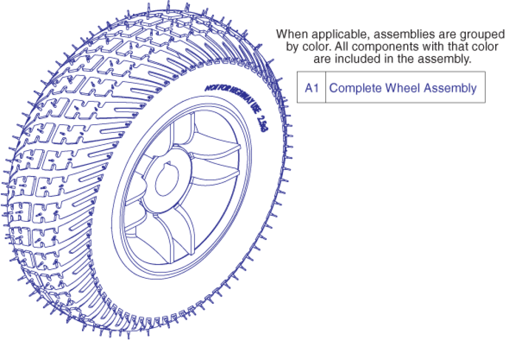 Wheel Assy - Rear, Black Rim/gray Tire parts diagram