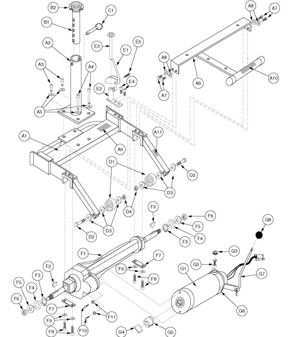 Frame Assembly - Rear Gen1 parts diagram