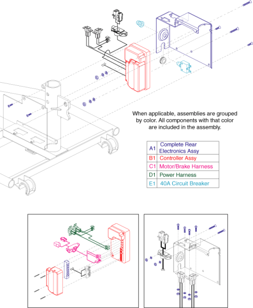 Electroncs Assembly - Controller 70amp parts diagram
