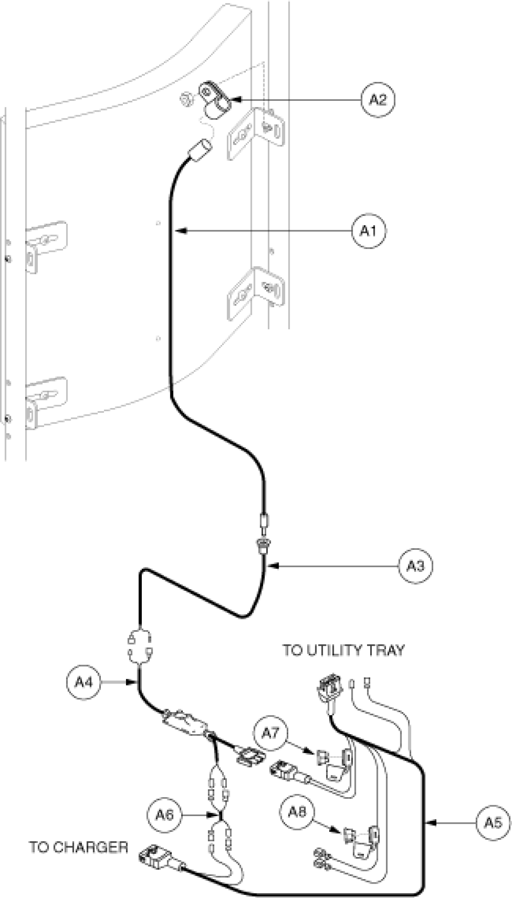 Manual Recline Electronics Assembly - Pilot parts diagram