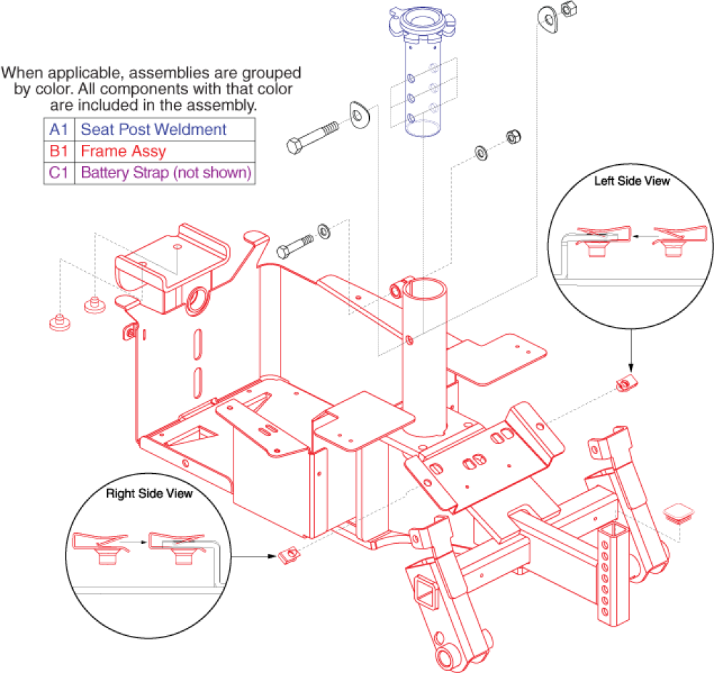 Main Frame Assembly - Rental Ready parts diagram