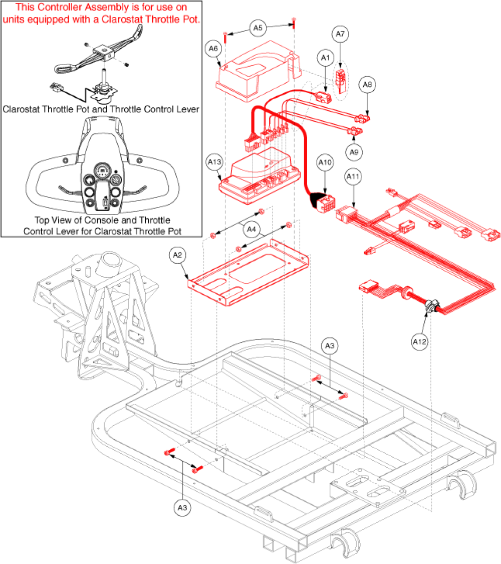 Electronic Assembly - R-series Cntrllr  Clarostat T-pot parts diagram