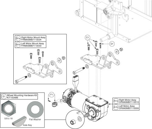 Drive Motor Assy - Hammer, Curtis parts diagram