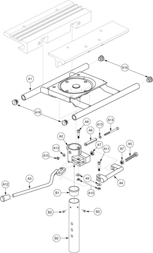 Friction Lock Seat Mount Connector For Clover Leaf Base parts diagram