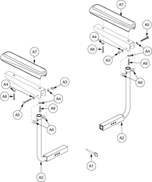 Armrest Assembly - Compact Seat parts diagram
