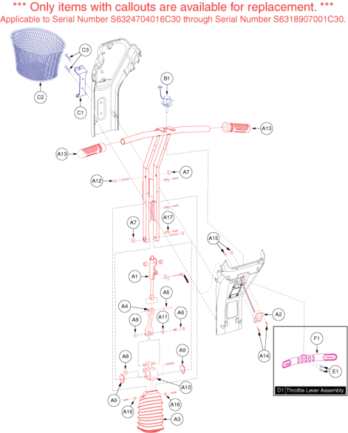 Frame Assembly - Tiller, Gen. 2, Us/ca parts diagram