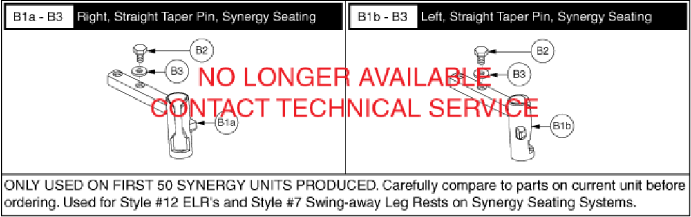 Leg Rest Hanger Assy - Elr/sa, Straight, Older Synergy parts diagram