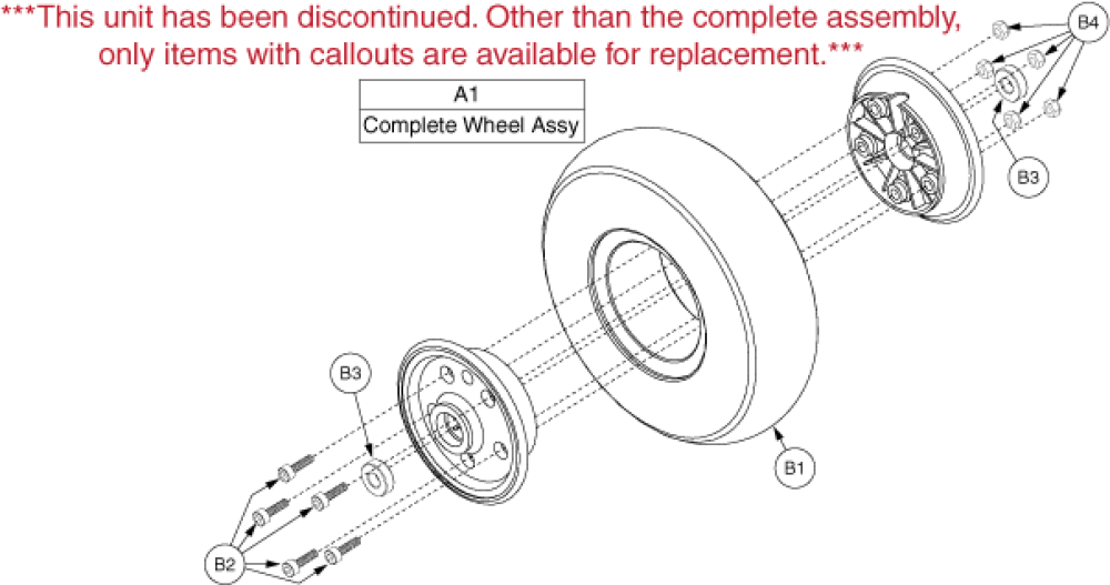 Wheel Assembly - Front Flat-free (3-whl) parts diagram