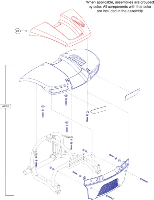 Shroud Assembly - Sc610/710 Rear parts diagram