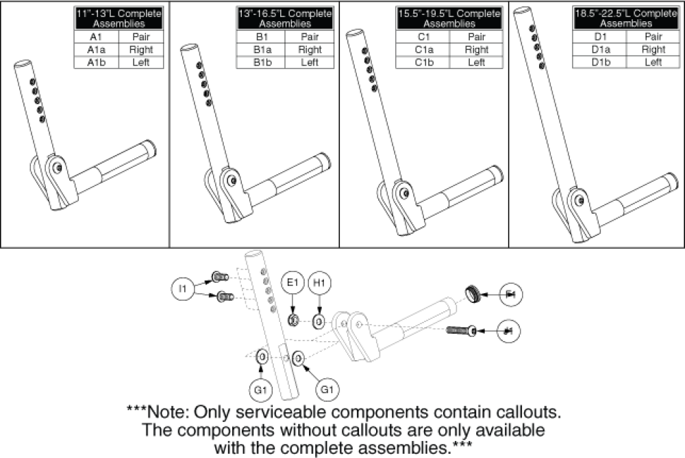 Angle Adjustable Lowers - Style # 8 S/a, Long parts diagram