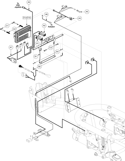 Electronics Assy - Vr2, Tilt Thru Joystick, Onboard parts diagram