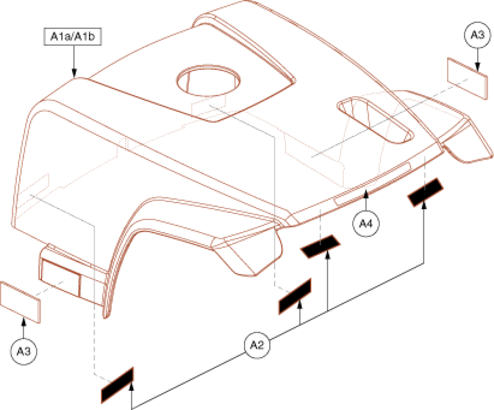 Shroud Assembly - Rear X Lr parts diagram