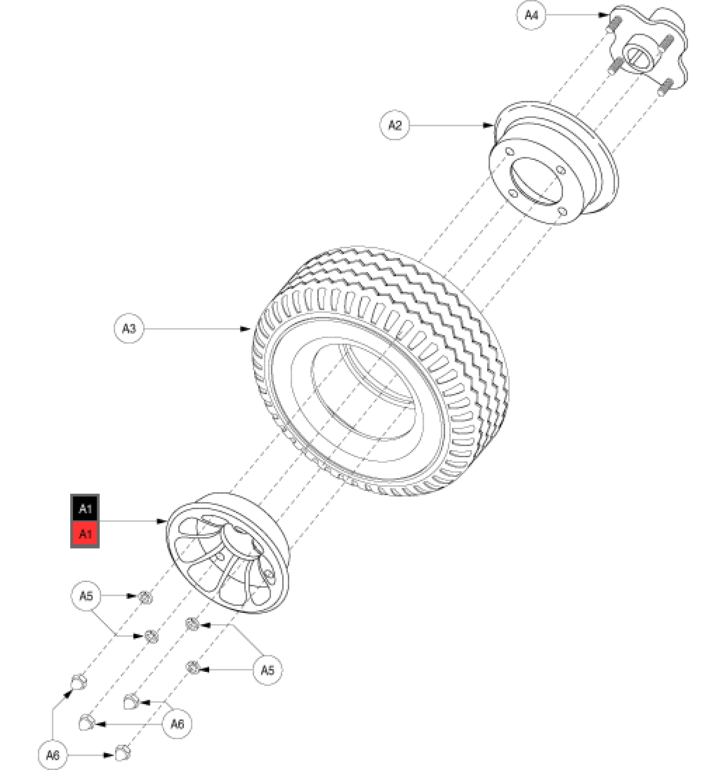 Wheel Assembly - Rear Solid parts diagram