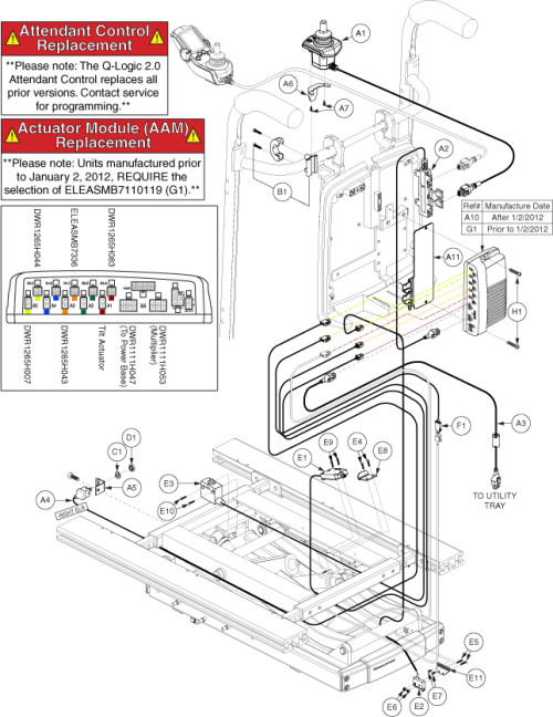 Eleasmb6107 - Lift, Tilt, Afp; Joystick W/ Atten. Control parts diagram