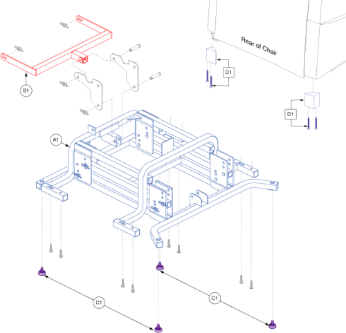 Lift Mechanism - Trendelenberg parts diagram