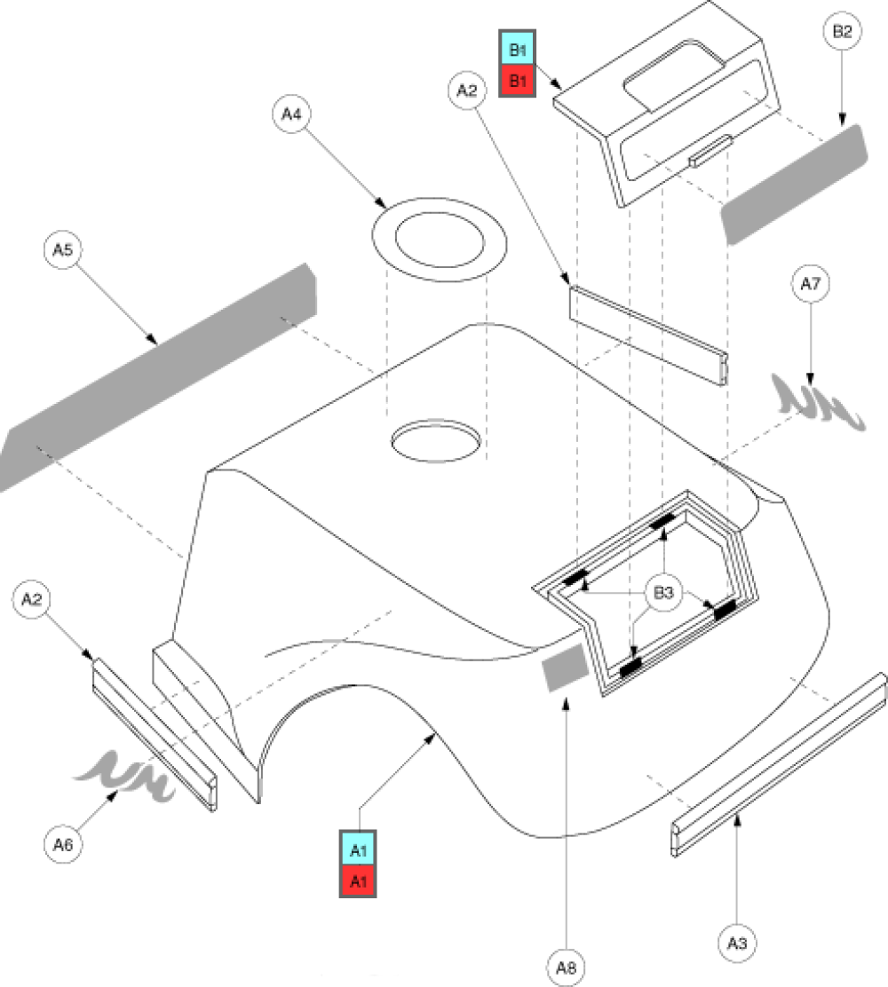 Shroud Assembly - Rear Gen. 1 parts diagram