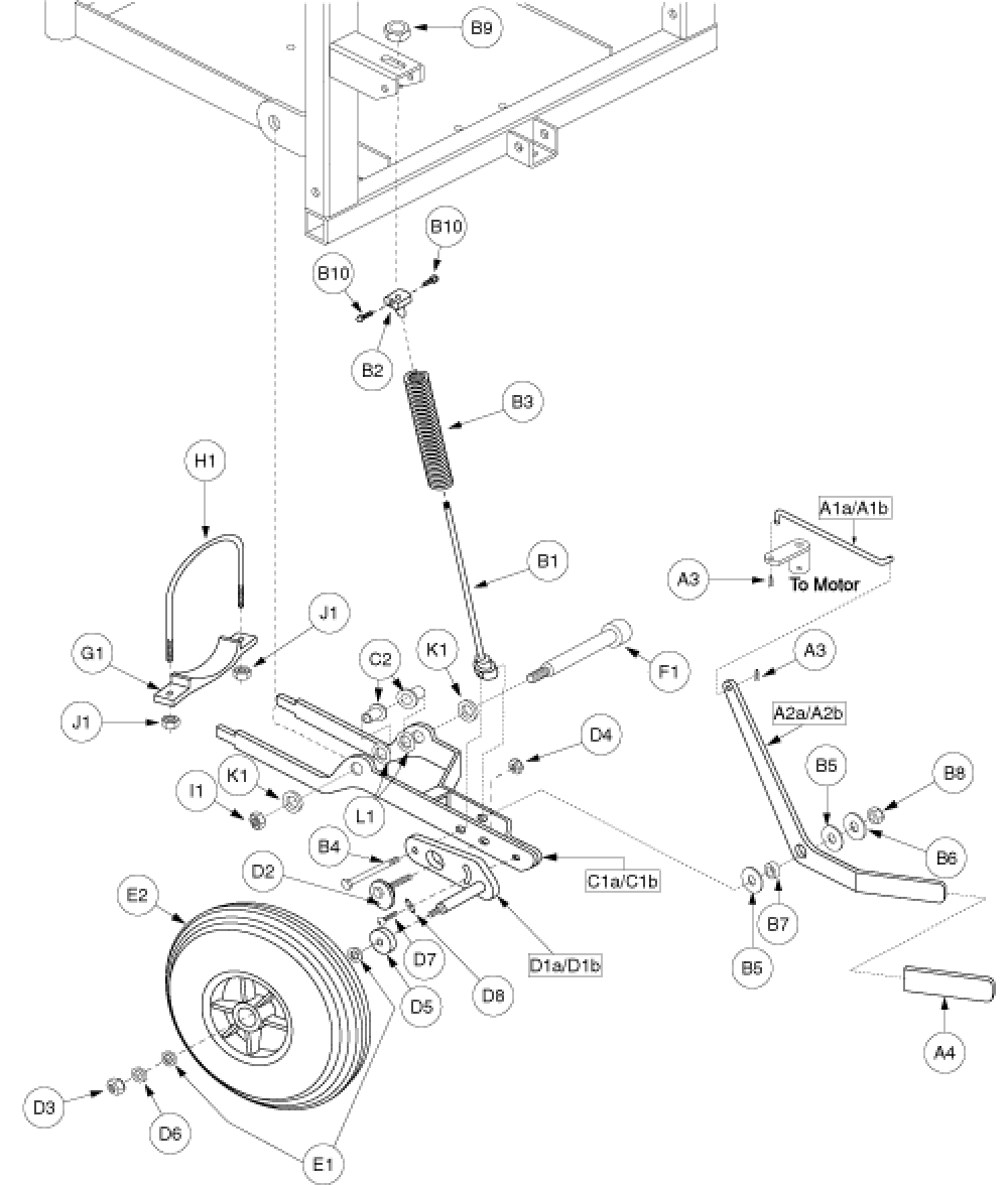 Anti-tip Assembly - E660/675, Synergy Seating parts diagram
