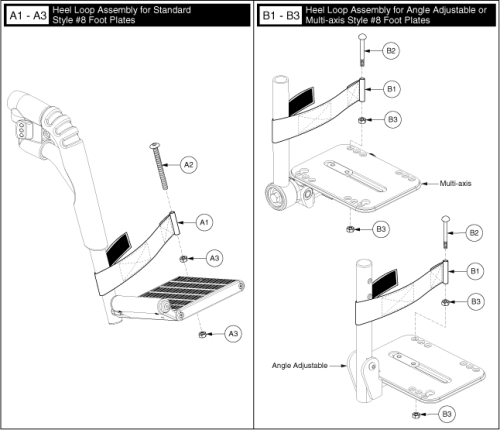 Style #8 Swing-away Heel Loops parts diagram