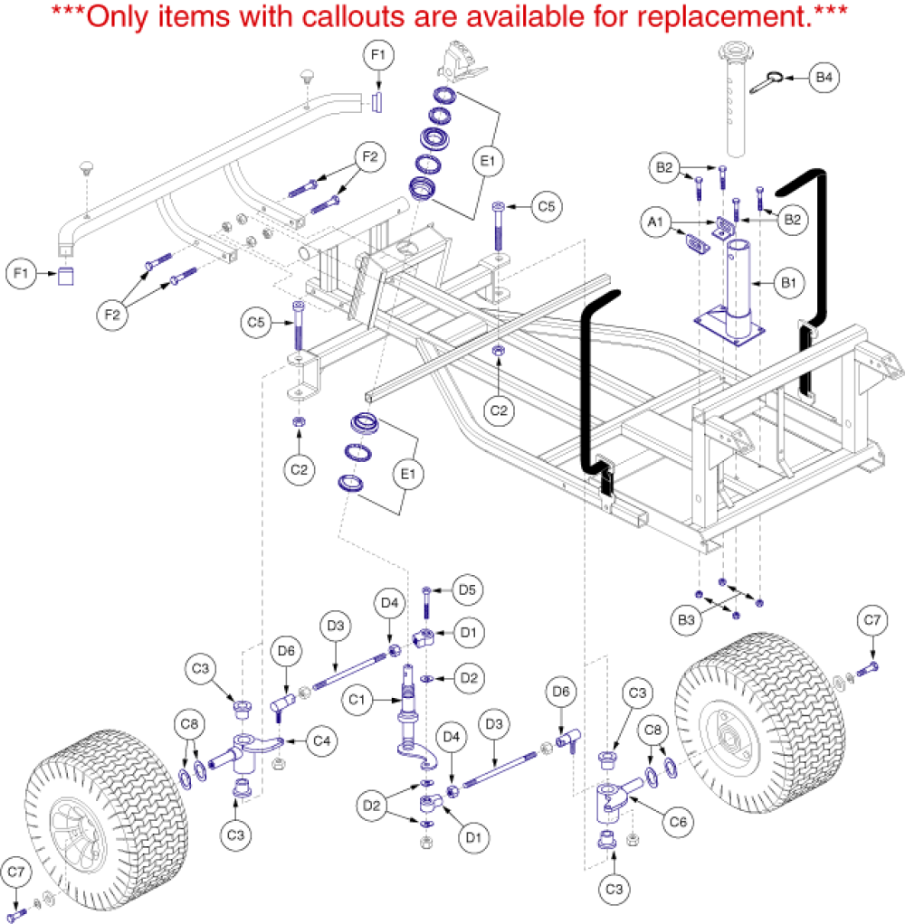 Frame Assembly - Main Front parts diagram
