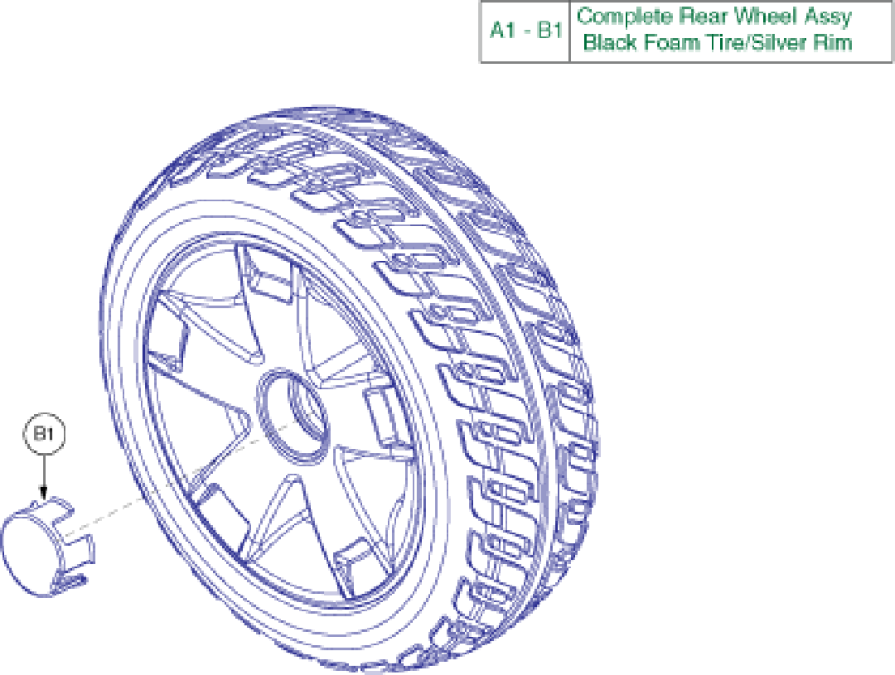 Wheel Assembly - Rear Pu Foam parts diagram