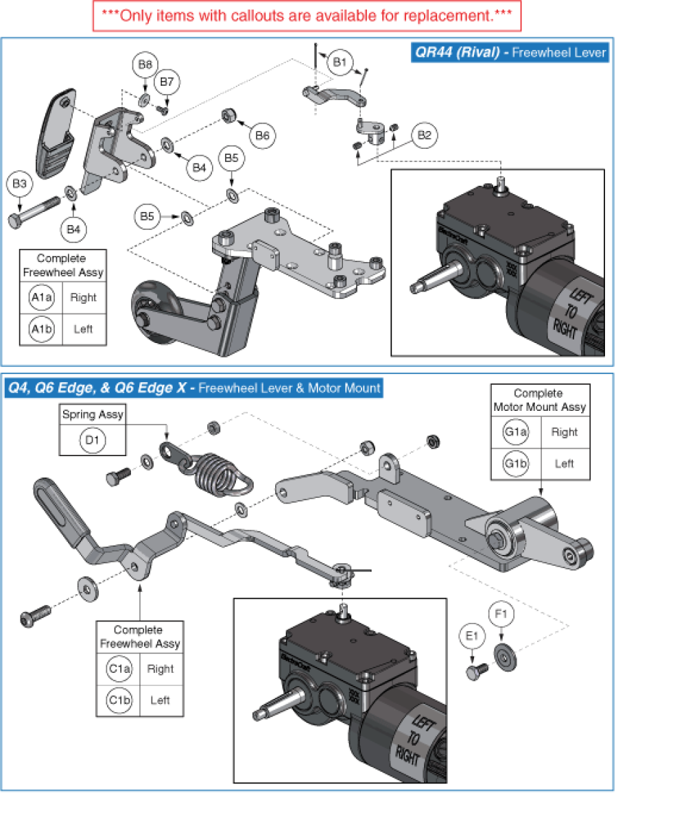Freewheel Levers For Song Motors W/ Accu-trac parts diagram