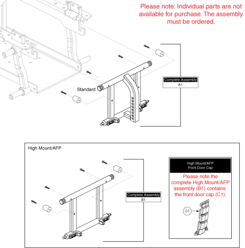 Battery Access Brackets - Standard Seating parts diagram
