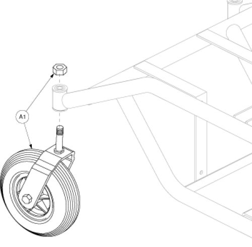 Rear Caster Assembly - Gen. 1 parts diagram