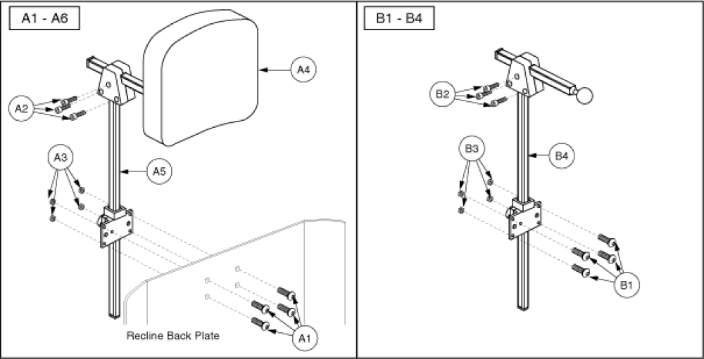 Synergy Recline Headrest Assembly parts diagram