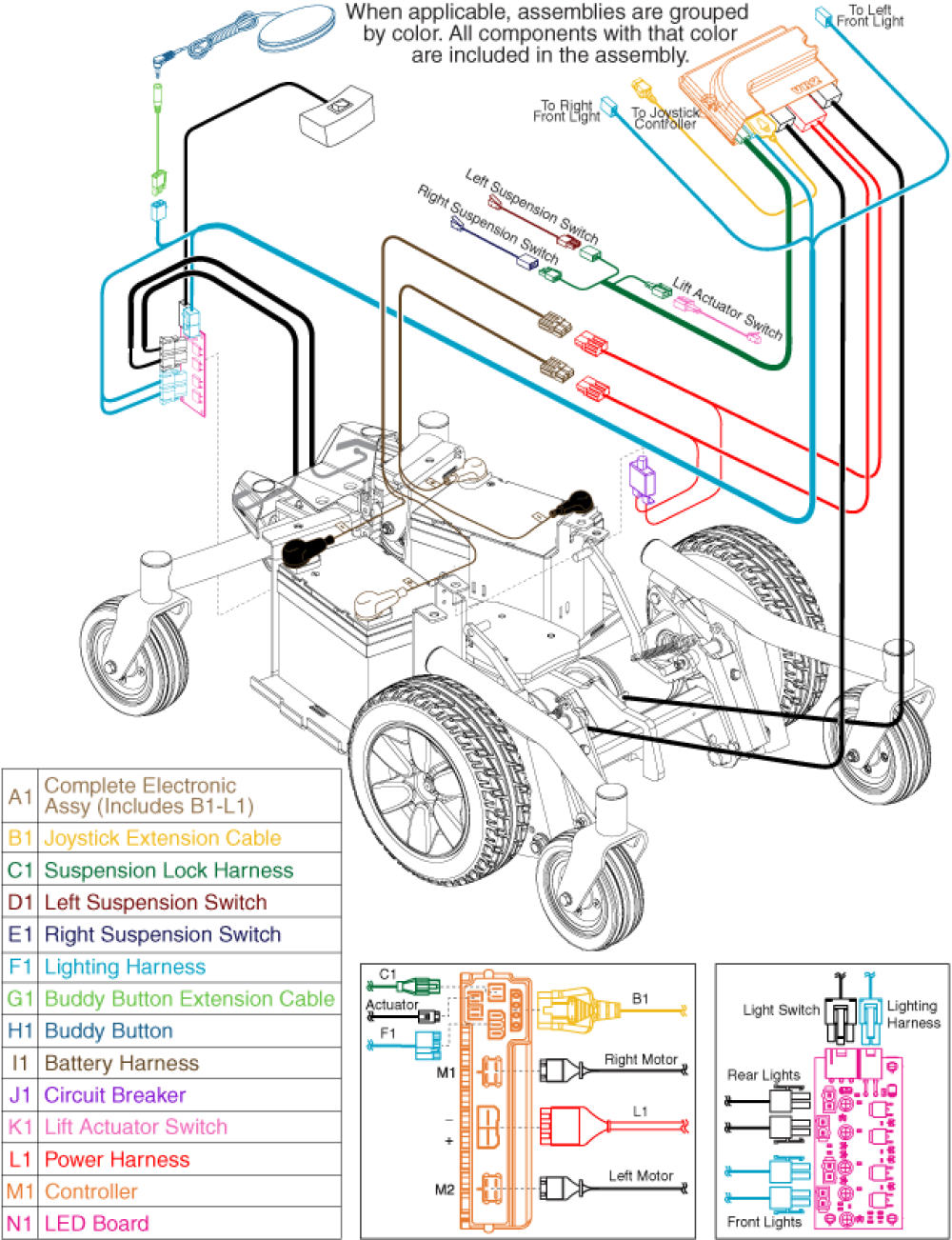 Electronics - Jazzy Air parts diagram
