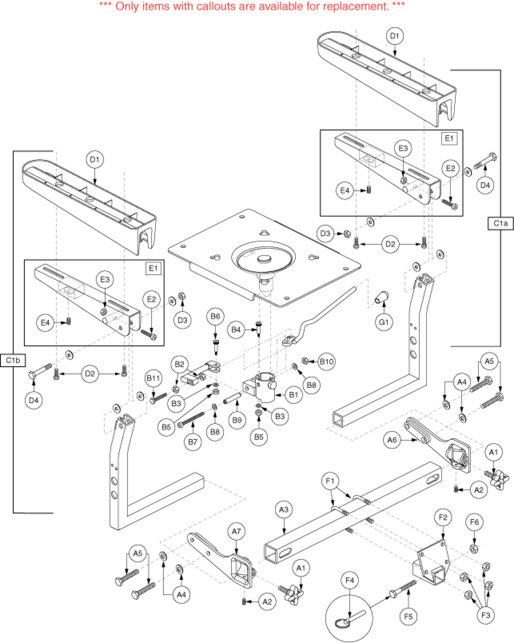 Seat Frame Pinchless 5162 parts diagram