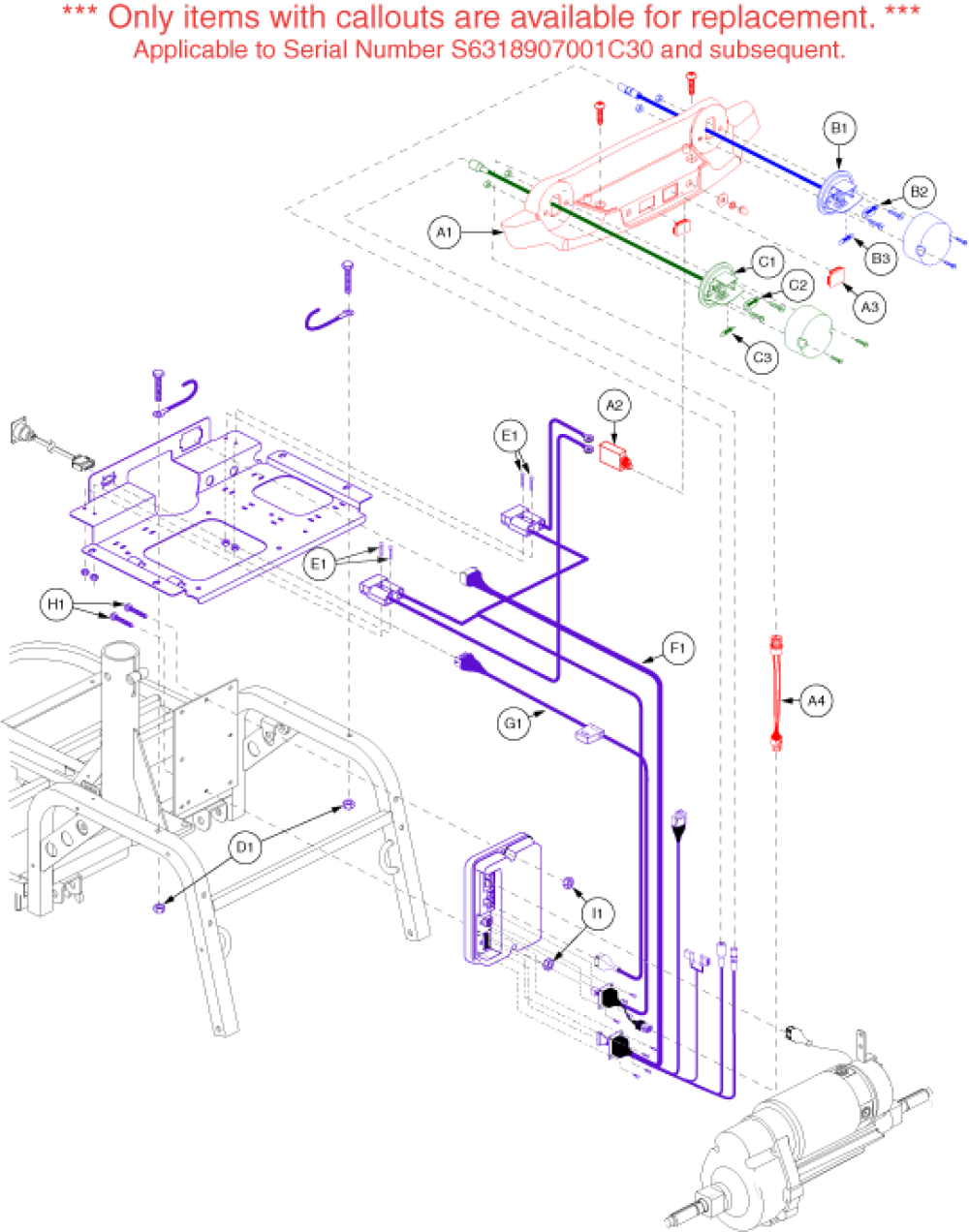 Electronics Assembly - Us Rear (gen. 3) parts diagram