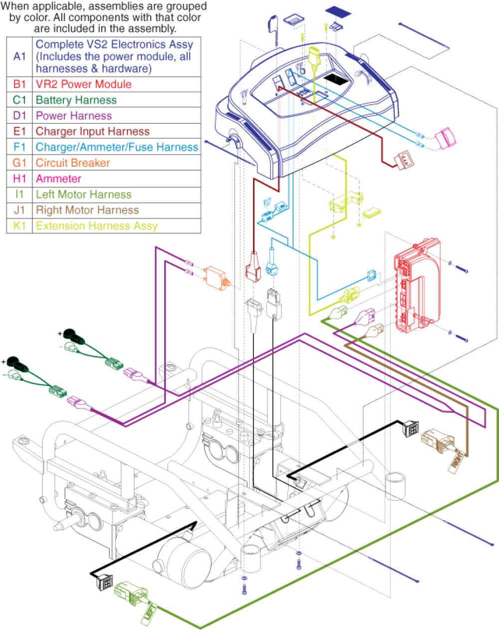 Utility Tray Assembly - Vr2 parts diagram
