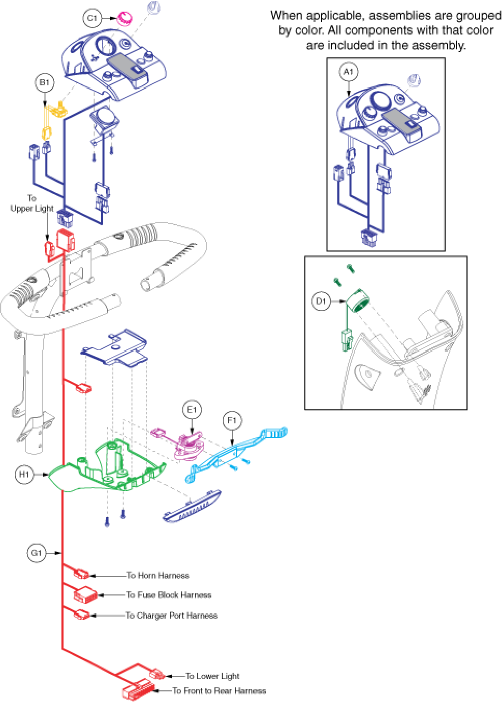 Electrical Assembly - Console, Sc710va parts diagram
