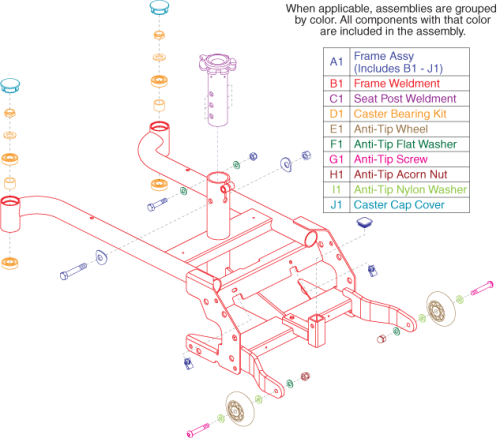 Main Frame Assembly, For S/n's Begining W/ Jb1 Or Jb3 parts diagram