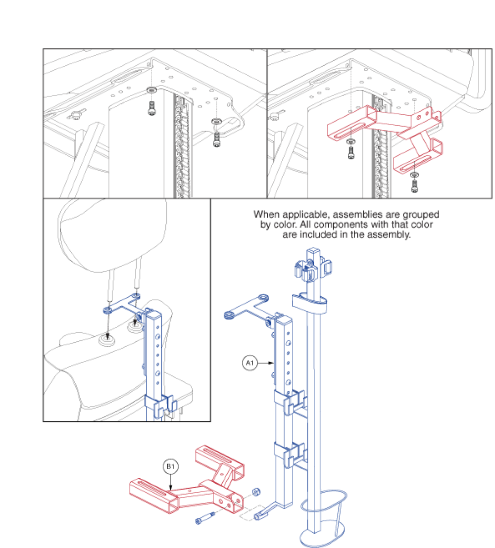 Cane/crutch Holder Assembly parts diagram