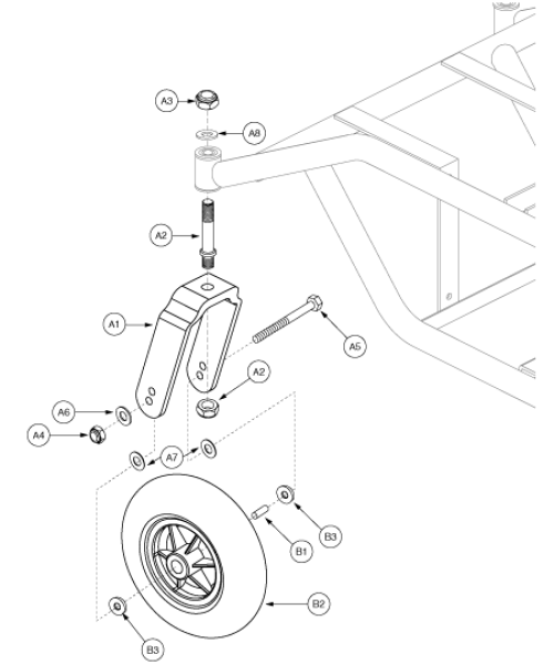 Rear Caster Assembly - Gen. 2 parts diagram