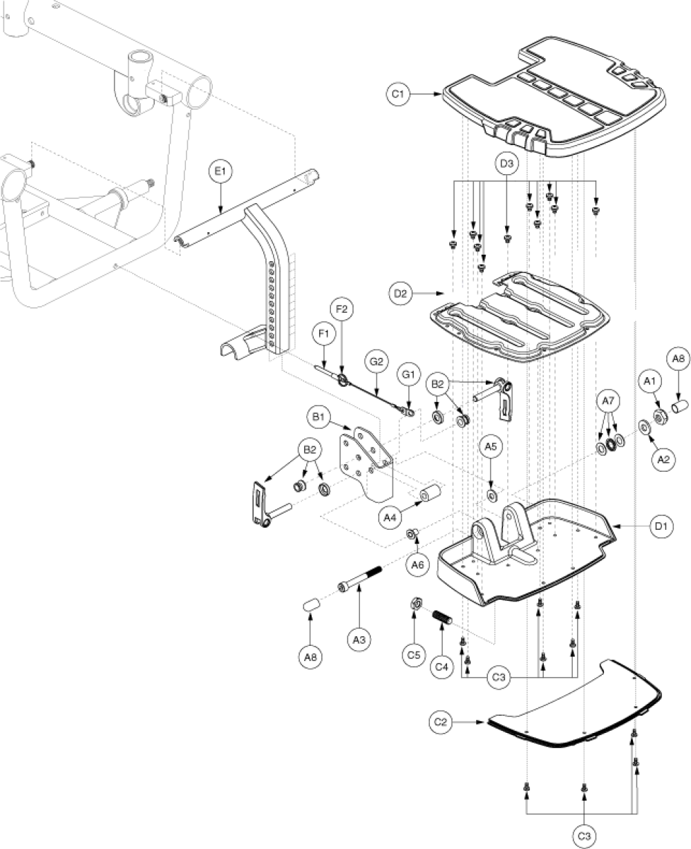 Footrest Assembly - Standard parts diagram