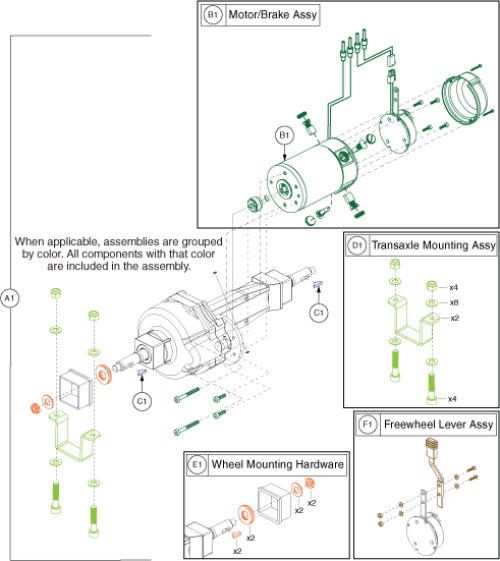 Victory Lx Drive Assembly, Us And Ca parts diagram