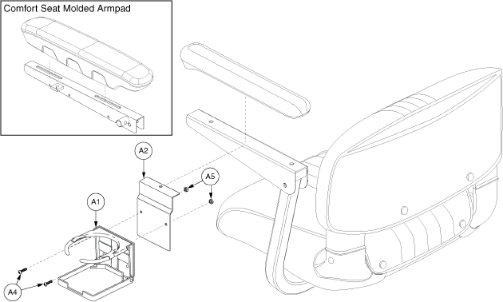 Cup Holder - C Style, Molded Seat/comfort Seat Molded Arm parts diagram