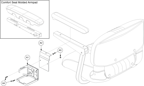 Cup Holder - C Style, Molded Seat/comfort Seat Molded Arm parts diagram