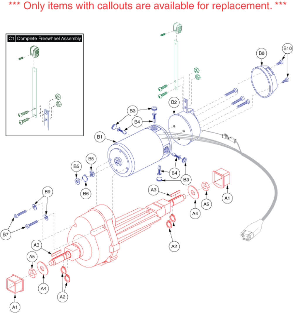 Drive Assembly - Generation 1 parts diagram