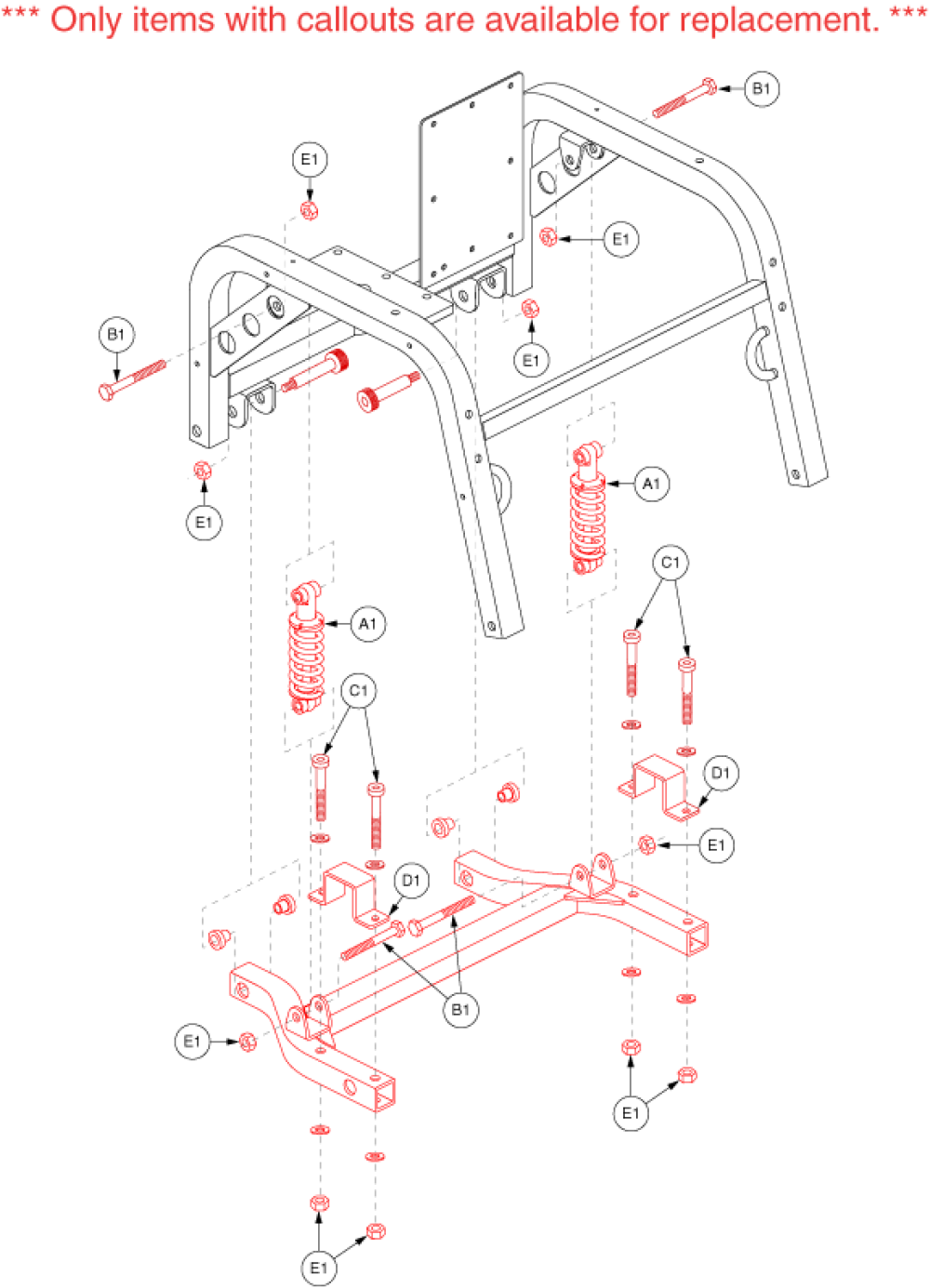Frame Assembly - Rear Trail Arm parts diagram