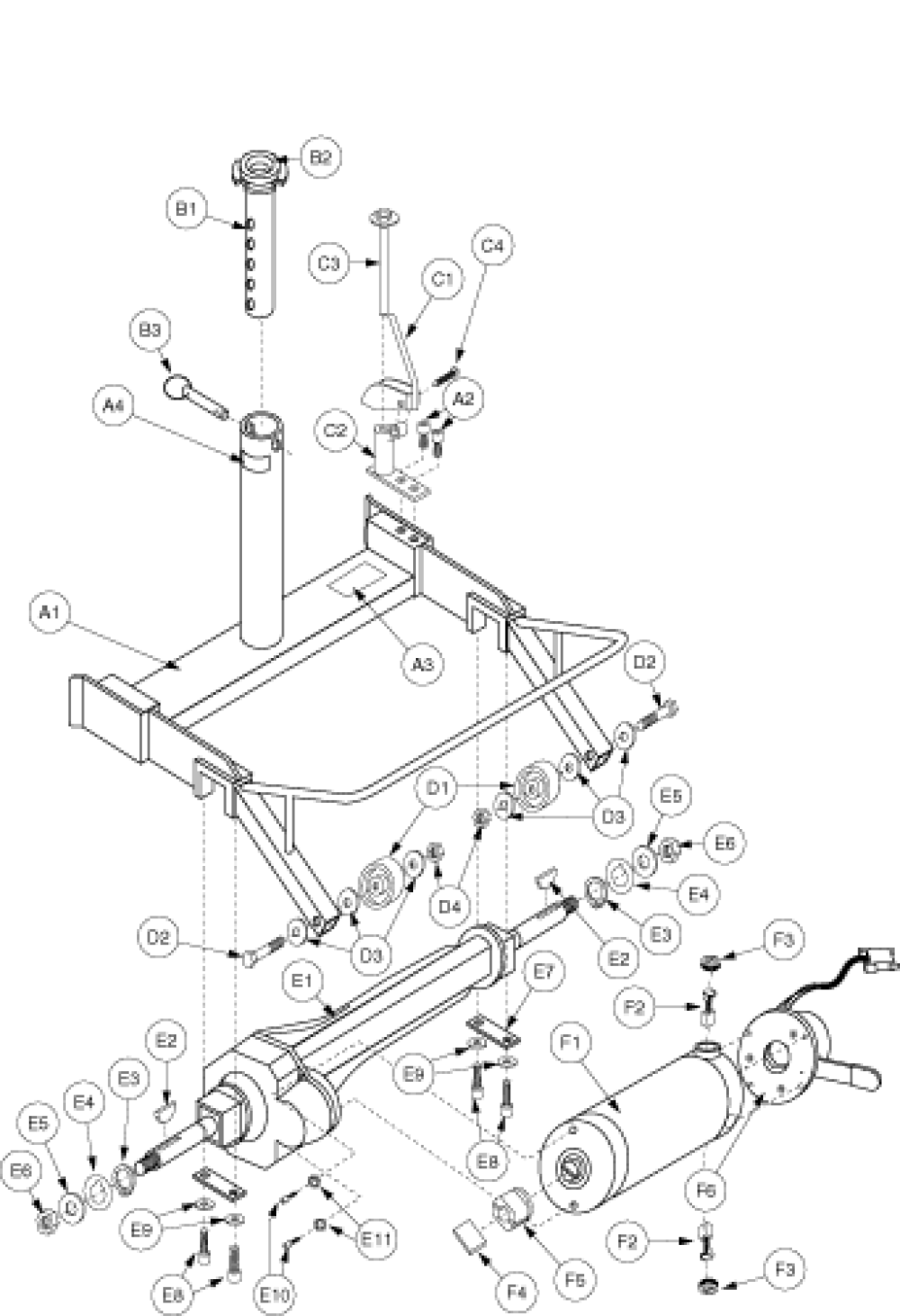 Frame Assembly - Rear W/ Drive Gen1 parts diagram