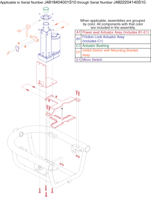 Power Seat Actuator - Gen 3 parts diagram