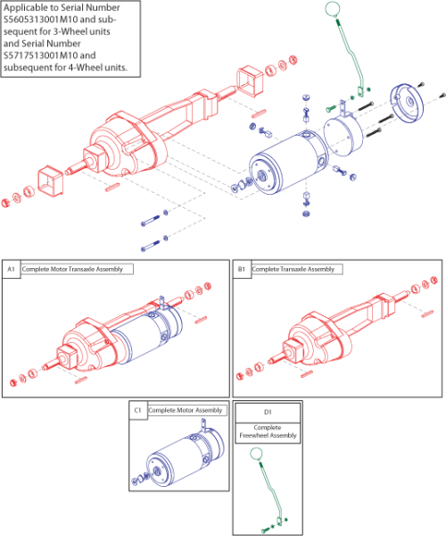 Drive Motor - V6 parts diagram